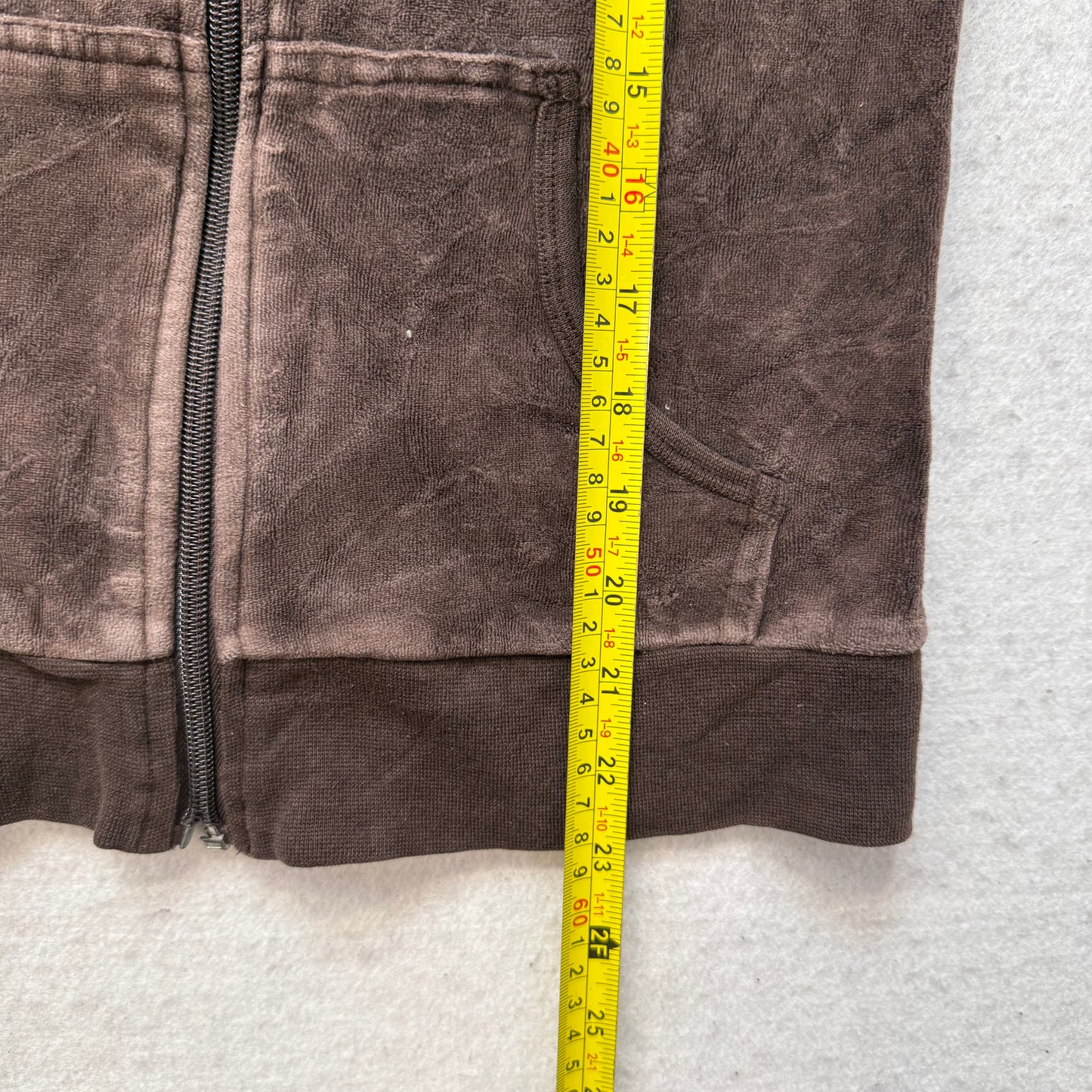 Juicy Couture Brown Velour Tracksuit Set Zip Up Hoodie & Flared Pant Y2K Size M