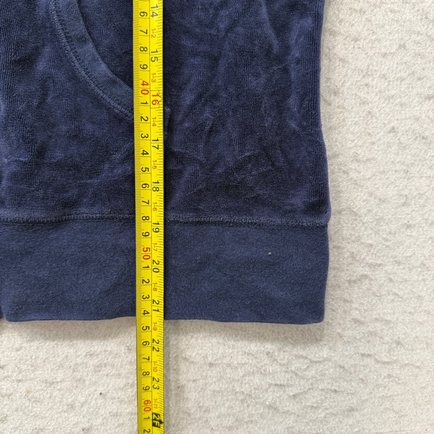 Juicy Couture Women's Navy Velour Zip-Up Hoodie Loungewear Pockets Y2K Size XL
