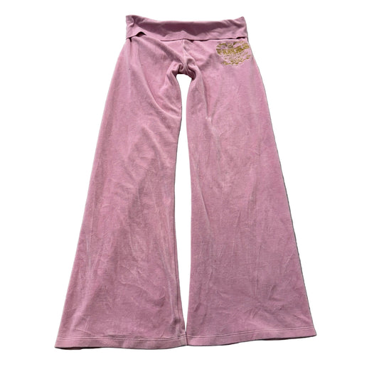 Victoria's Secret PINK Women's Pink Velour Track Pant Wide Leg Athleisure Size S