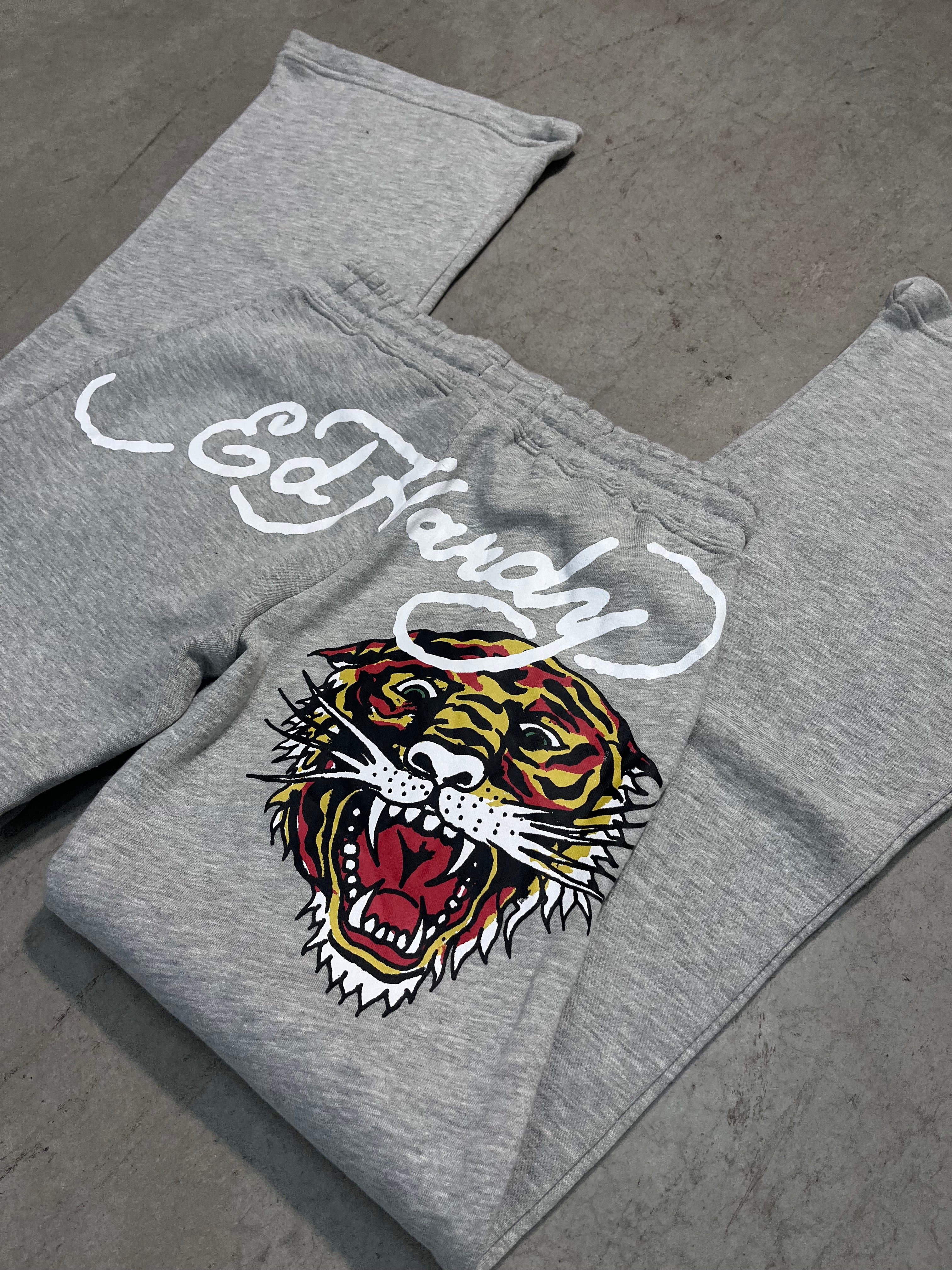 ED HARDY “Tiger Roar” GREY FLARE PANTS