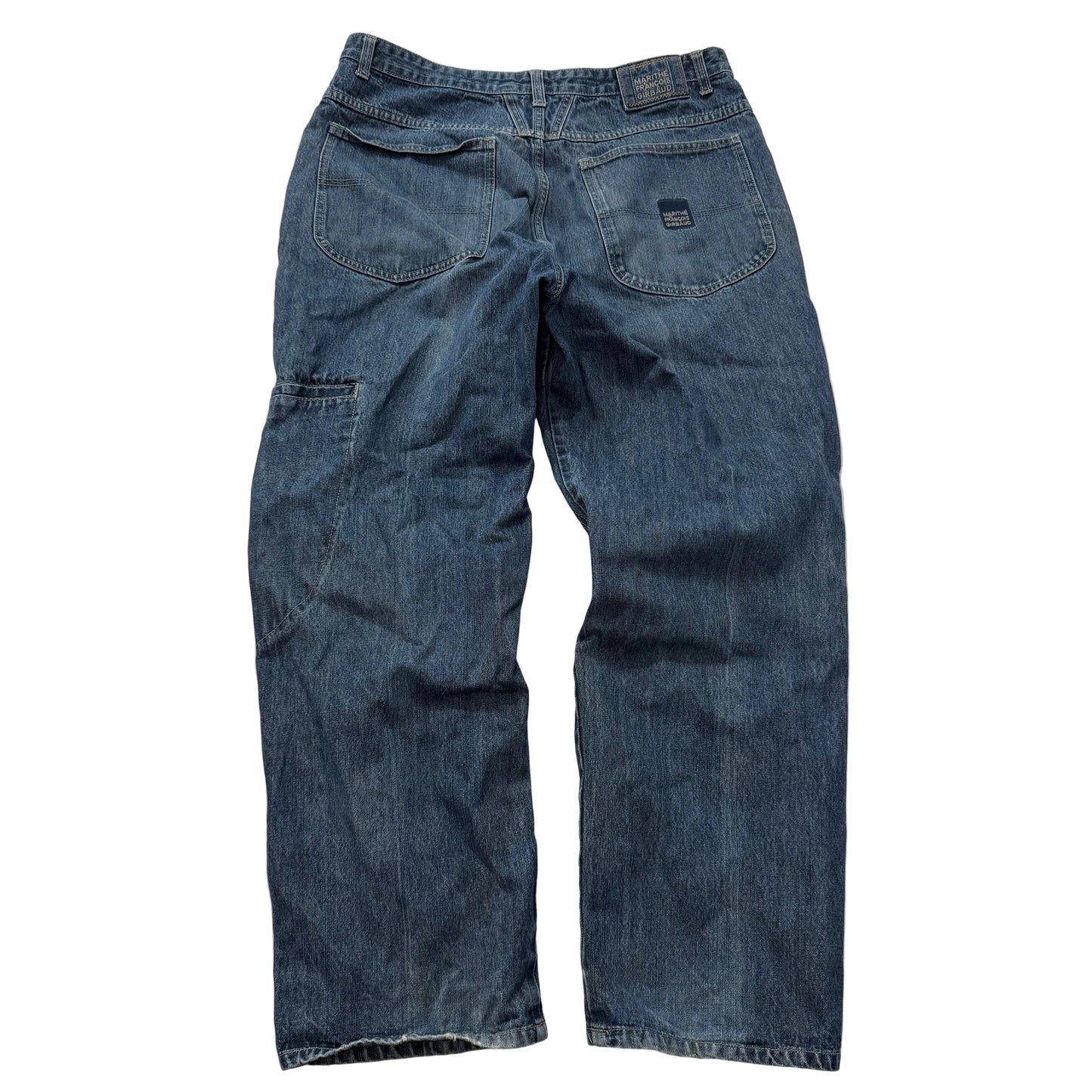 Marithe Francois Girbaud Men's Medium Blue Denim Baggy Carpenter Jeans Size 38M