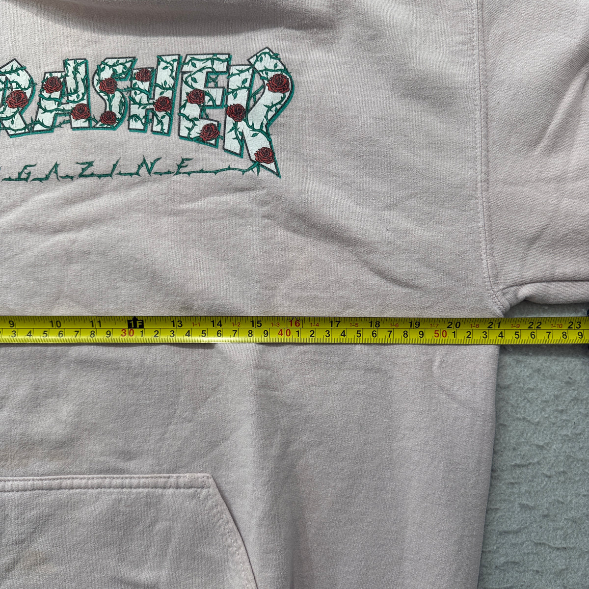 Thrasher Pink Rose Magazine Logo Pullover Hoodie Size M photo 4