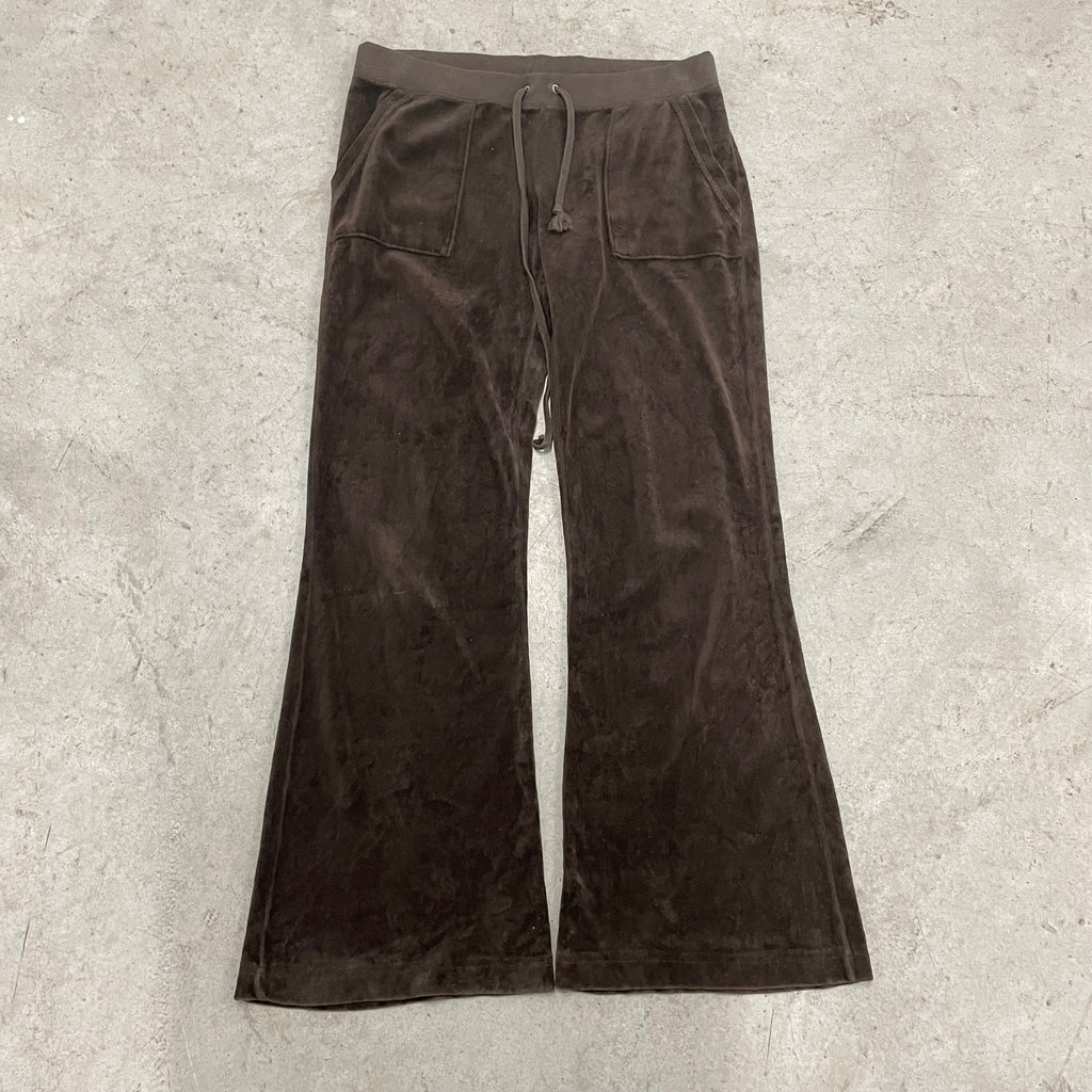 Vintage Juicy Couture Brown Velour Flared Pants Size S