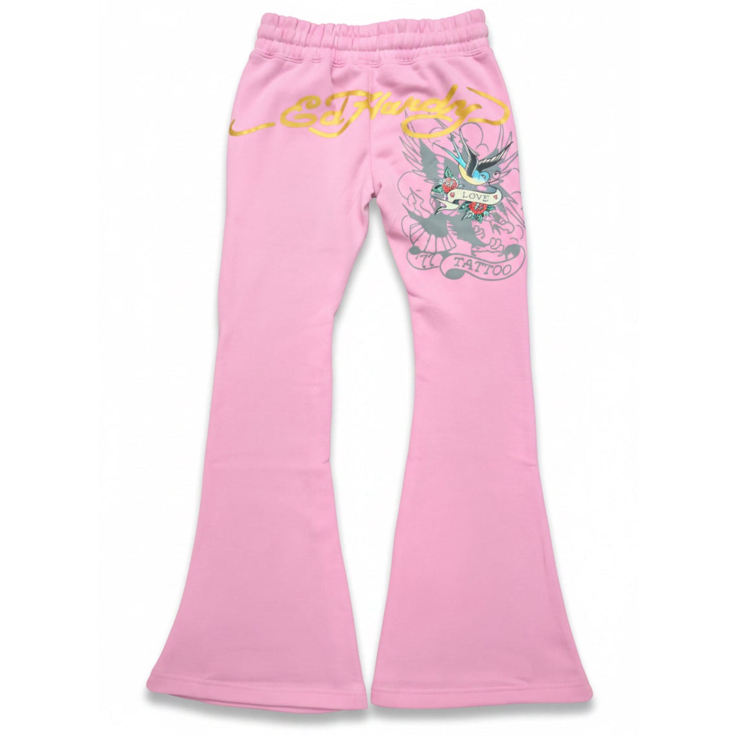 ED HARDY “Brave Eagle” BUBBLE GUM PINK BELL BOTTOM SET