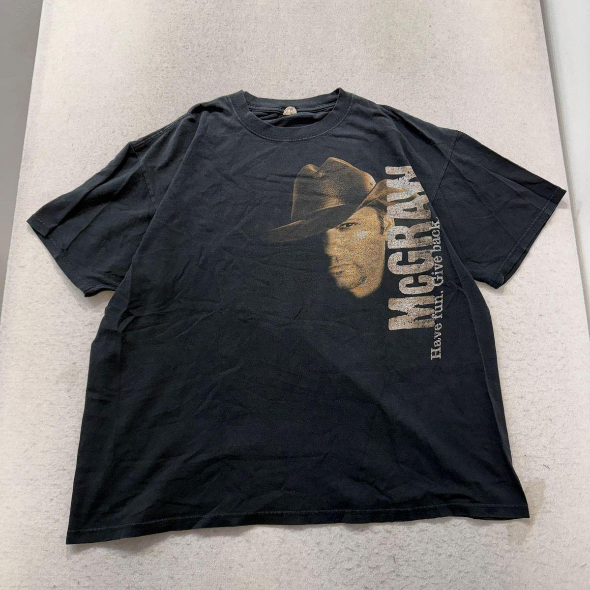 Vintage Y2K 2000's Faded Distressed Black Graphic Tee
