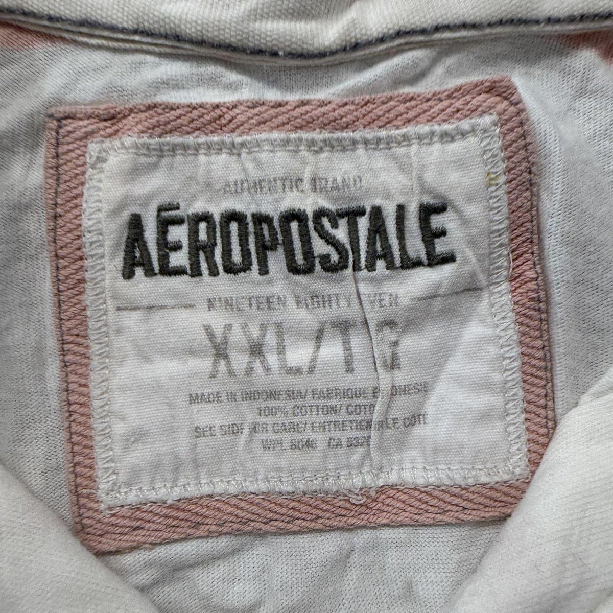 Vintage Y2K 2000's Aeropostale Cream Striped Polo Shirt