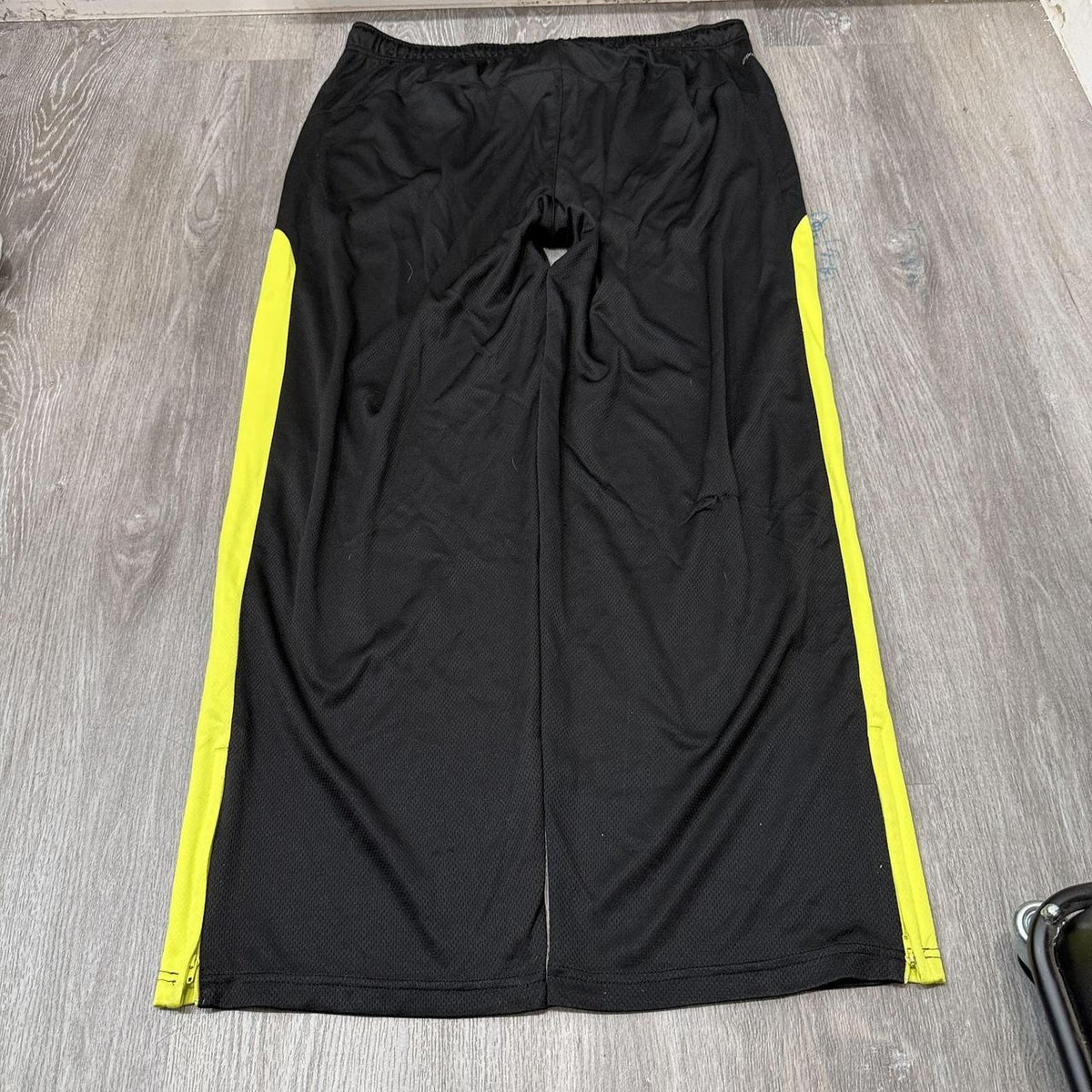 Vintage Y2K 2000's Russell Black Baggy Track Pants Neon Stripe