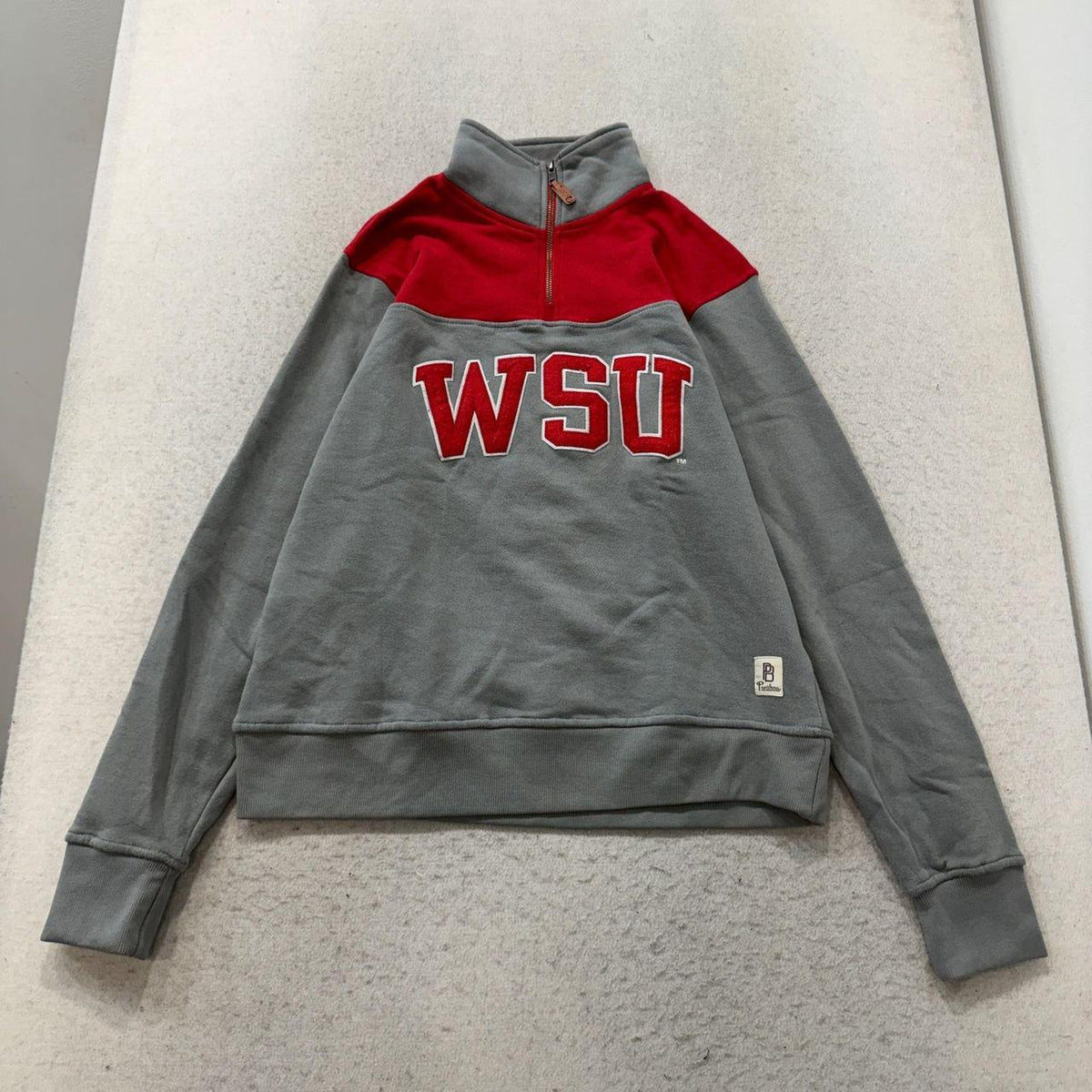 Vintage Y2K 2000's Pressbox Grey Spellout Quarter Zip Pullover