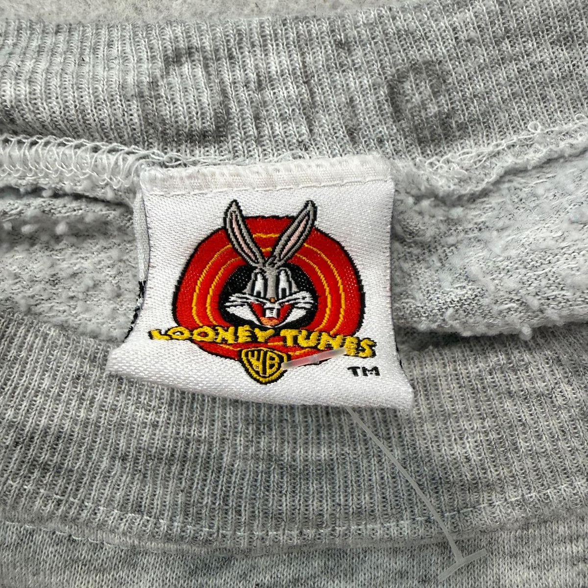 Vintage 90s Warner Bros Heather Grey Faded Oversized Tweety Graphic Sweatshirt