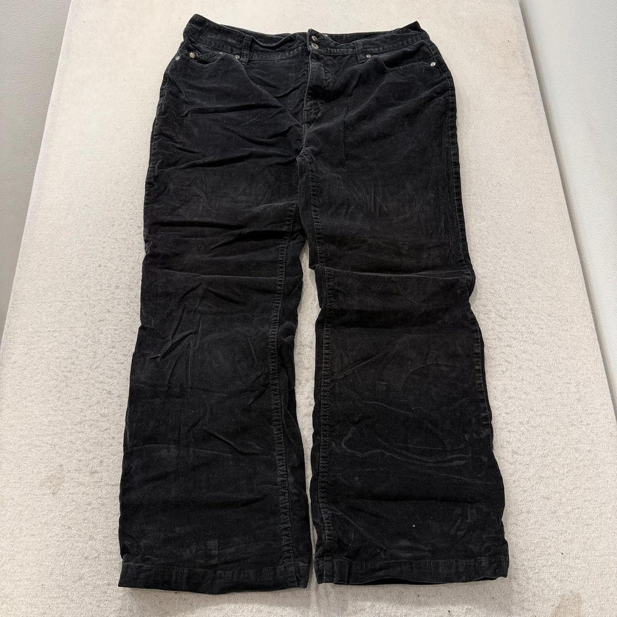 Vintage Y2K 2000's Women's Black Open Leg Corduroy Pants