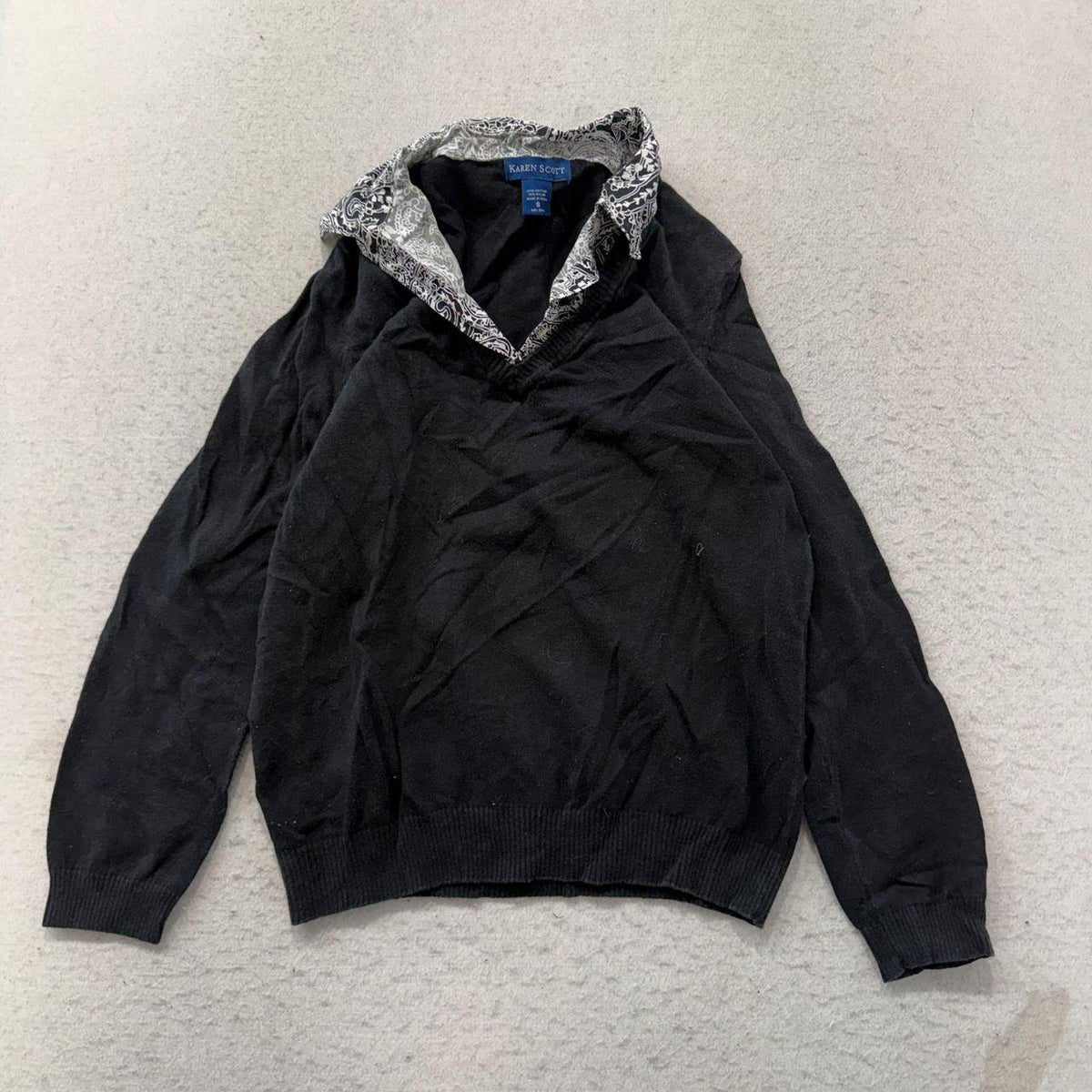 Vintage Y2K 2000's Women's Karen Scott Black Boxy Pullover Sweater