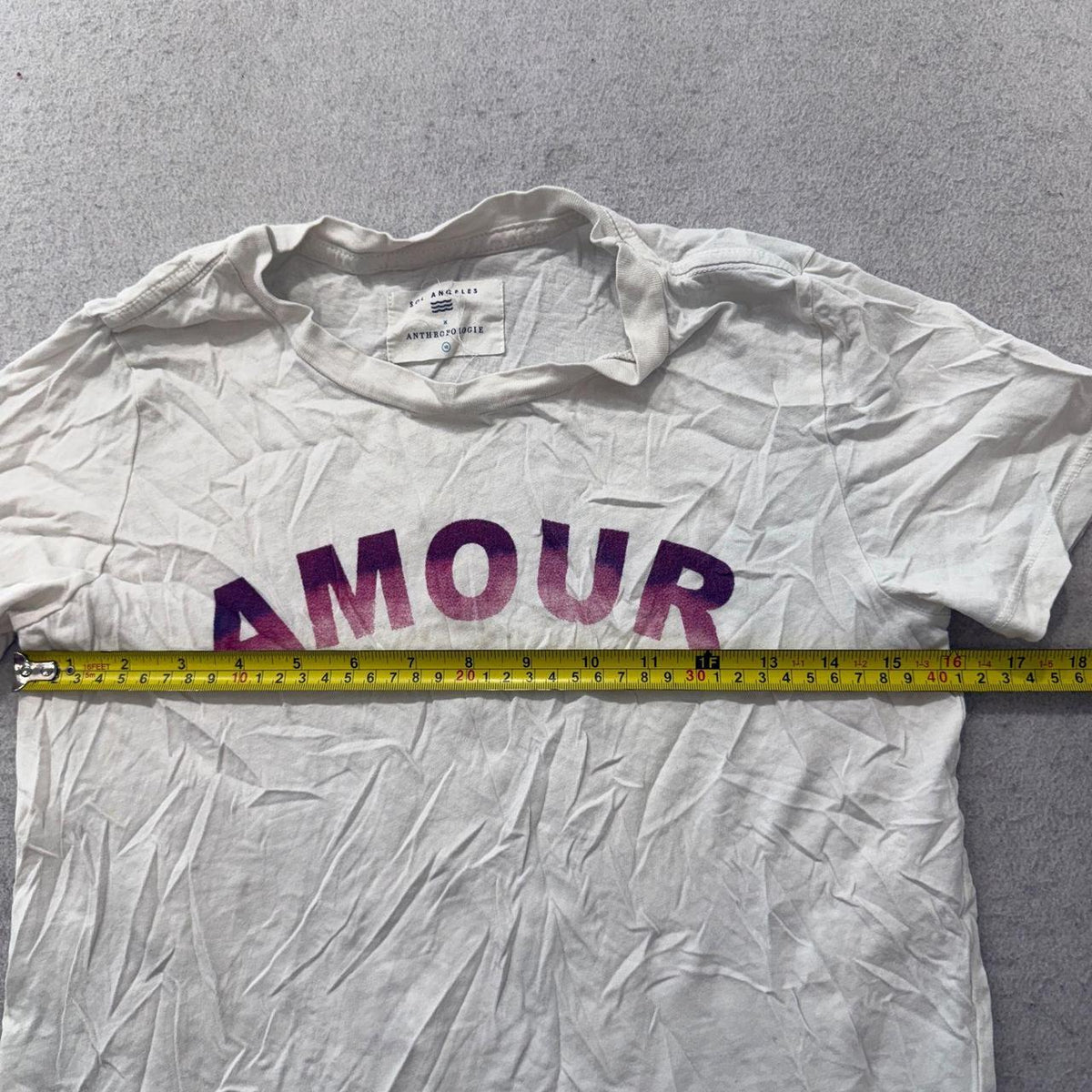 Vintage Y2K 2000's Anthropologie Cream Graphic Spellout Tee