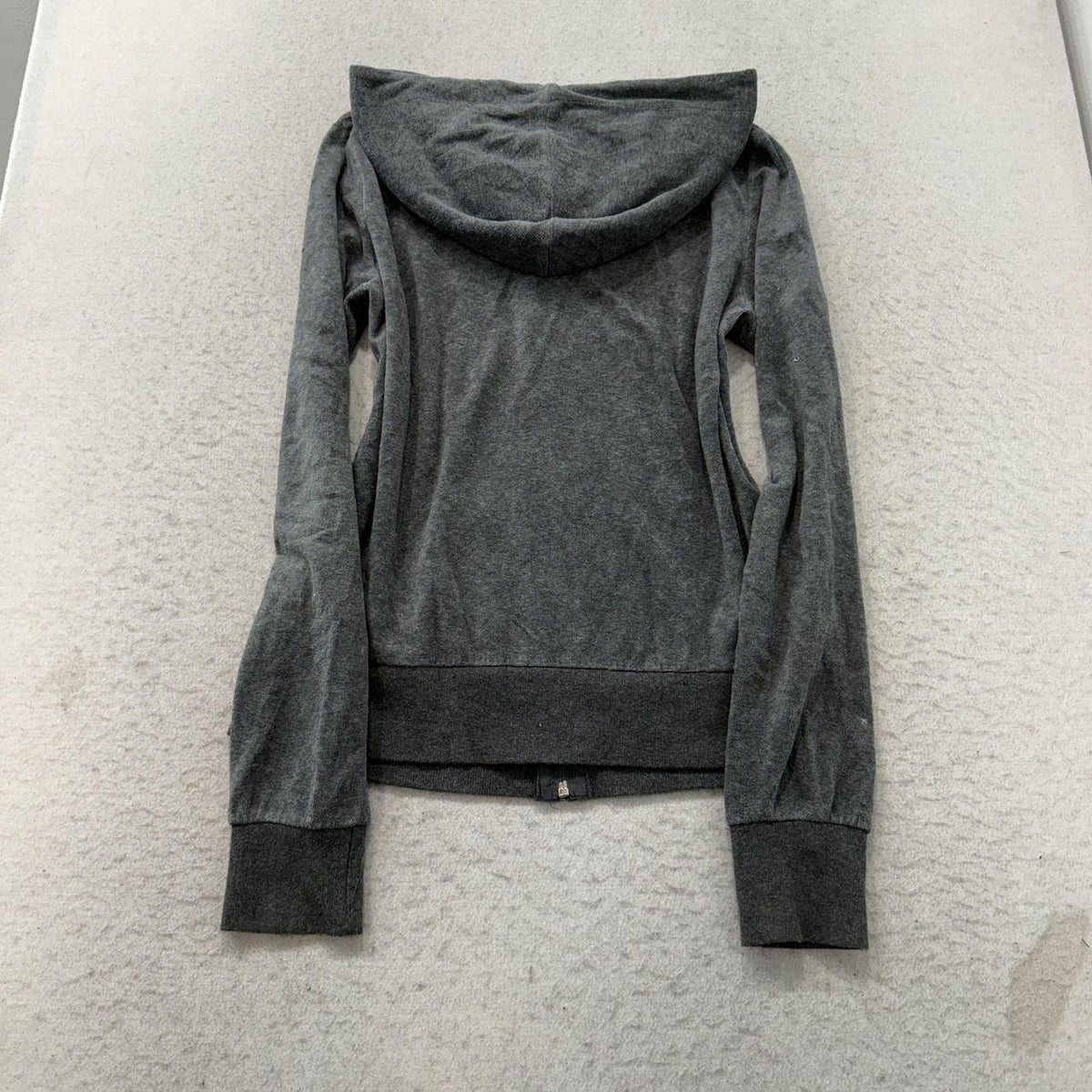 Vintage Y2K 2000's Women's Charcoal Grey Boxy Zip Up Hoodie