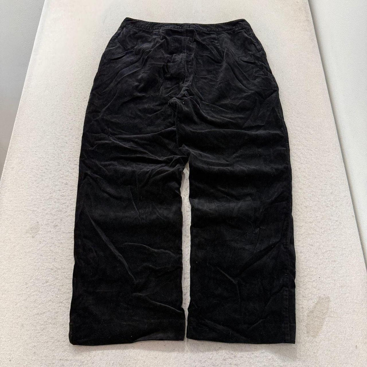 Vintage Y2K 2000's Women's Black Velvet Baggy Pants