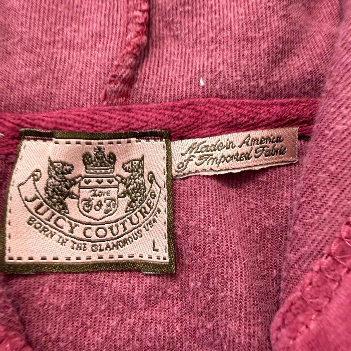 Vintage Y2K 2000's Women's Juicy Couture Burgundy Velvet Zip Up Oversized Hoodie