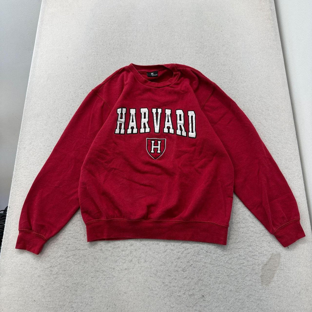 Vintage Y2K 2000's Colosseum Crimson Red Boxy Harvard Spellout Crewneck