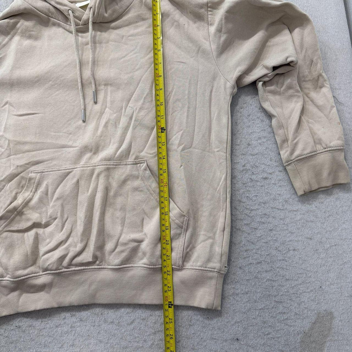 Vintage Y2K 2000's H&M Beige Oversized Blank Pullover Hoodie
