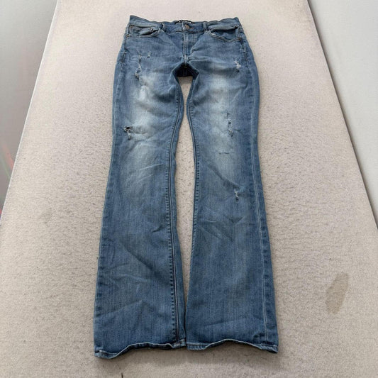 Vintage Y2K 2000's Women's Express Faded Bootcut Distressed Jeans