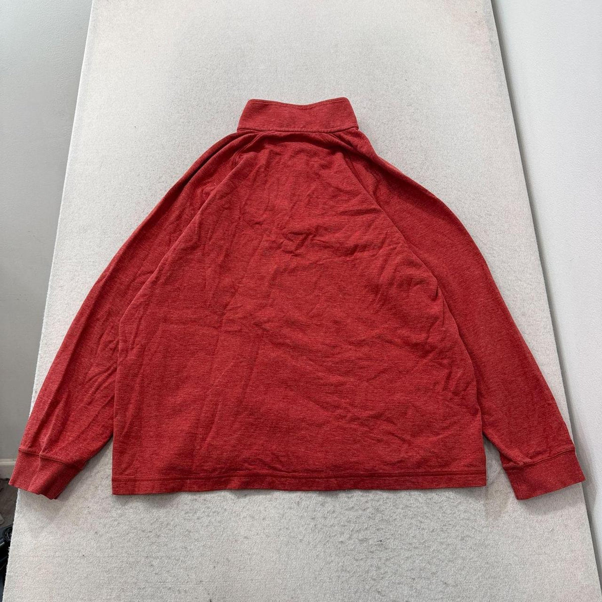 Vintage Y2K 2000's L.L.Bean Red Heather Faded Quarter Zip Pullover