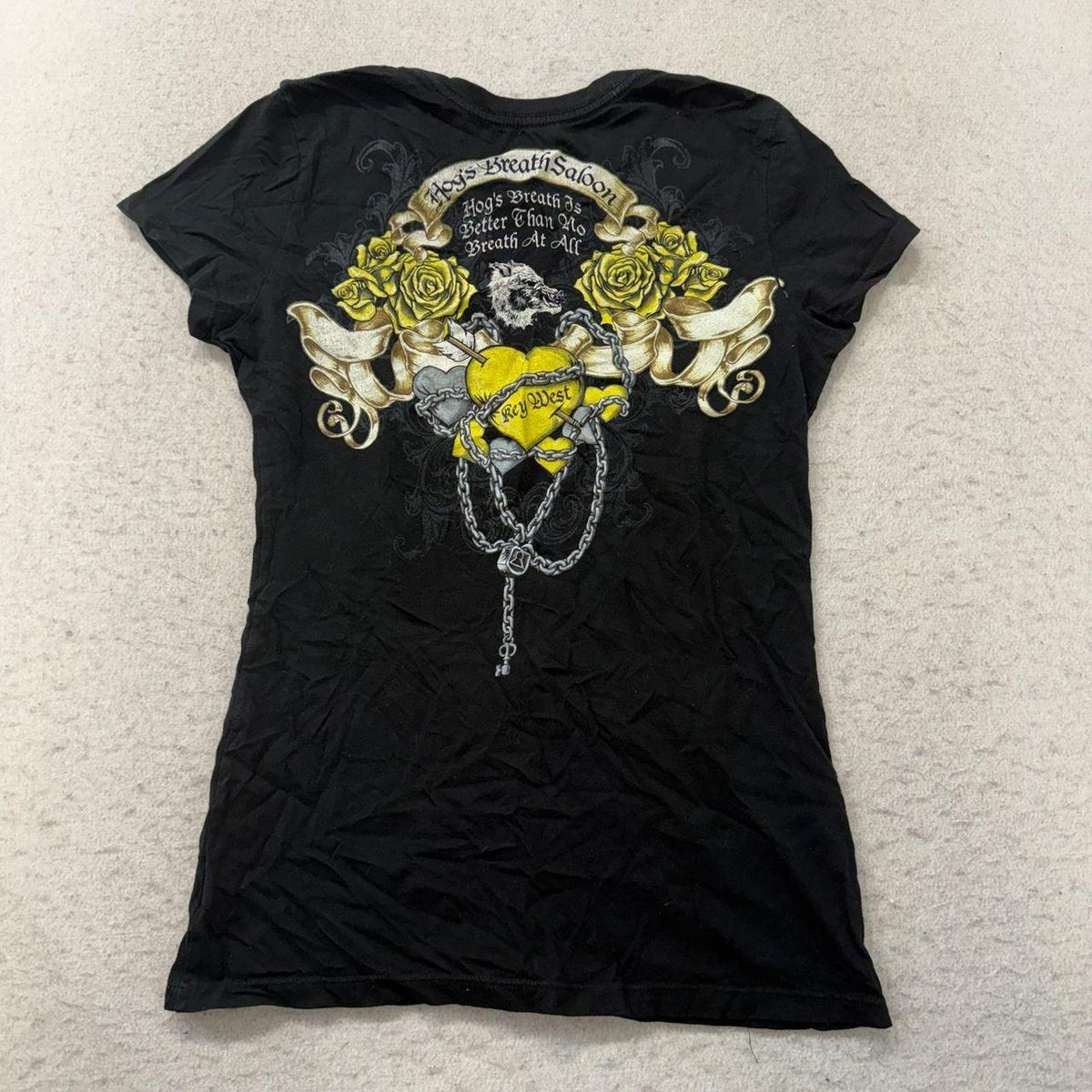 Vintage Y2K 2000's Women's Black Grunge Graphic Tee