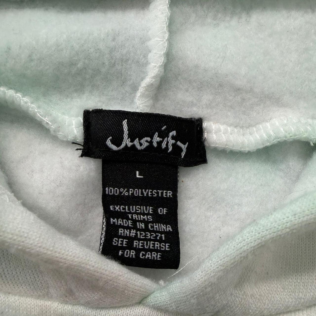 Vintage Y2K 2000's Women's Faded Boxy Pale Green Tie-Dye Cherry Crop Hoodie