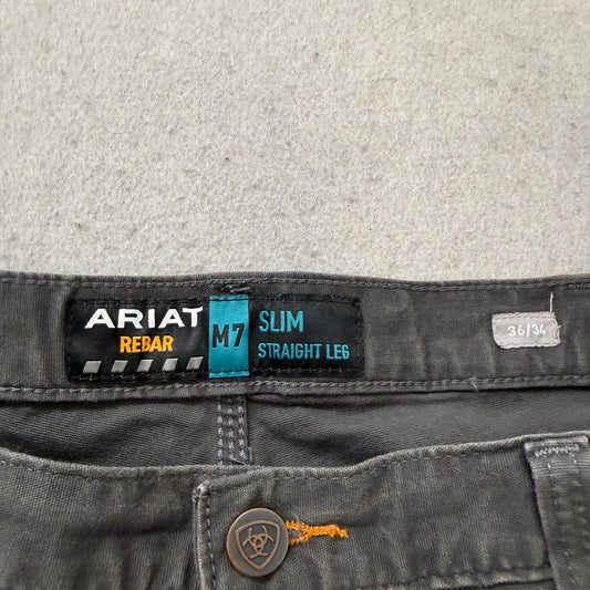 Vintage Y2K 2000's Ariat Charcoal Grey Baggy Cargo Pants