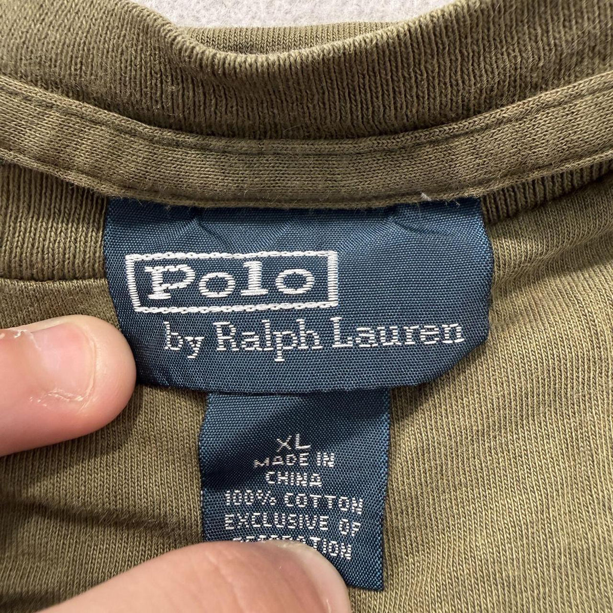 Vintage Y2K 2000's Polo Ralph Lauren Sage Green Boxy Blank Tee