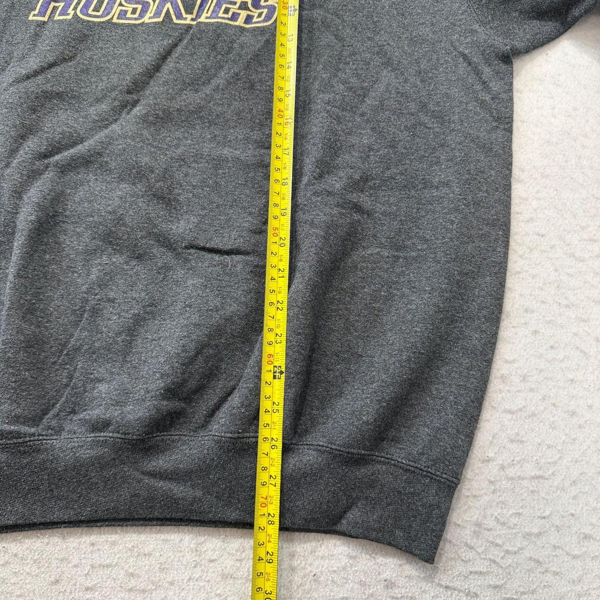 Vintage Y2K 2000's Port & Company Charcoal Grey Faded Boxy Graphic Crewneck