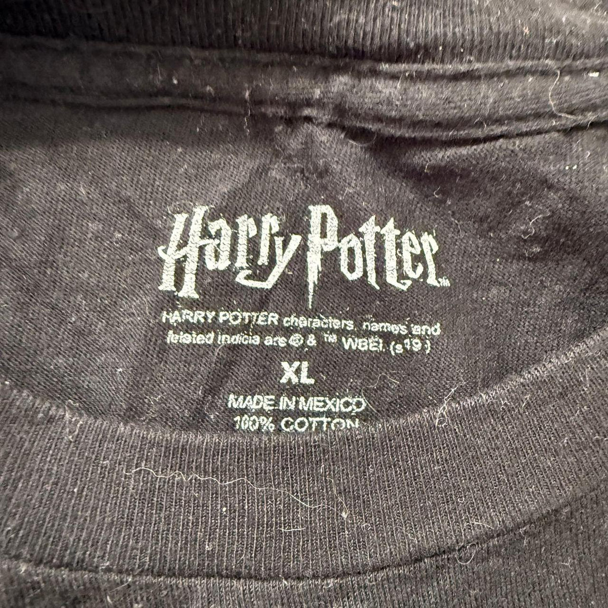 Vintage Y2K 2000's Harry Potter Black Faded Boxy Graphic Tee
