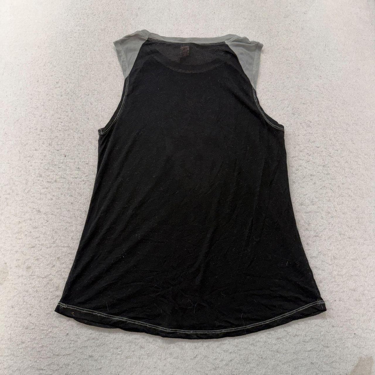 Vintage Y2K 2000's Black Grunge Skull Graphic Sleeveless Raglan Tee