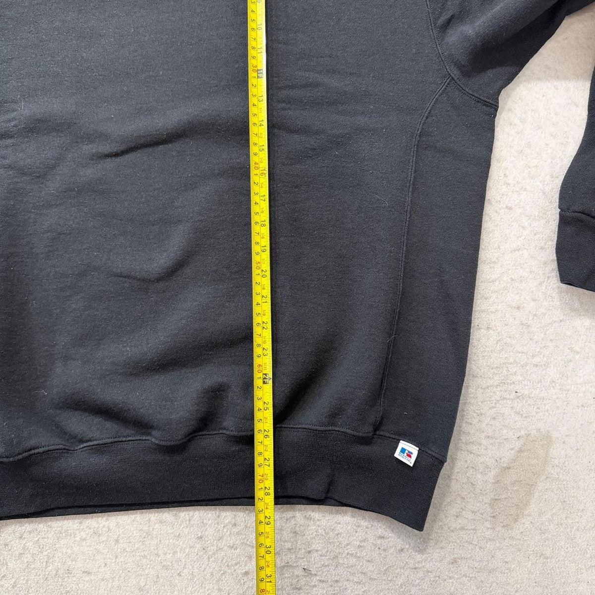 Vintage Y2K 2000's Russell Athletic Black Faded Boxy Crewneck Sweatshirt
