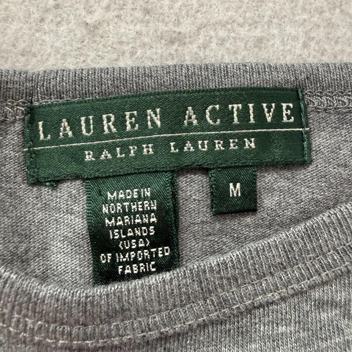 Vintage Y2K 2000's Women's Lauren Active Heather Grey Boxy Tee