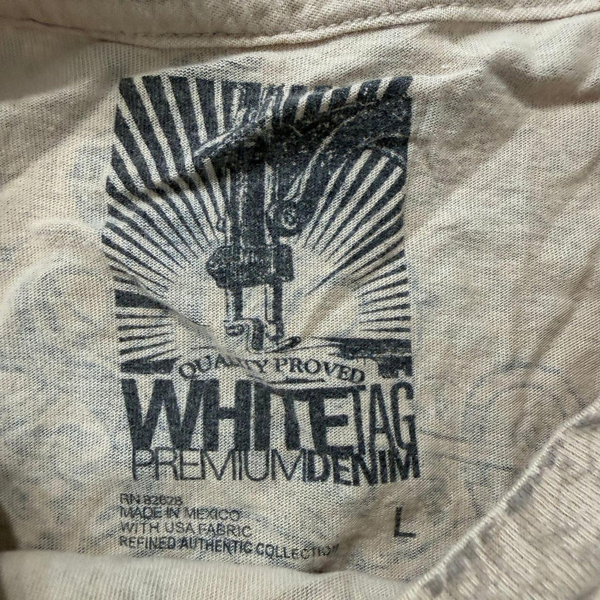 Vintage Y2K 2000's Affliction Beige Distressed Faded Graphic Tee