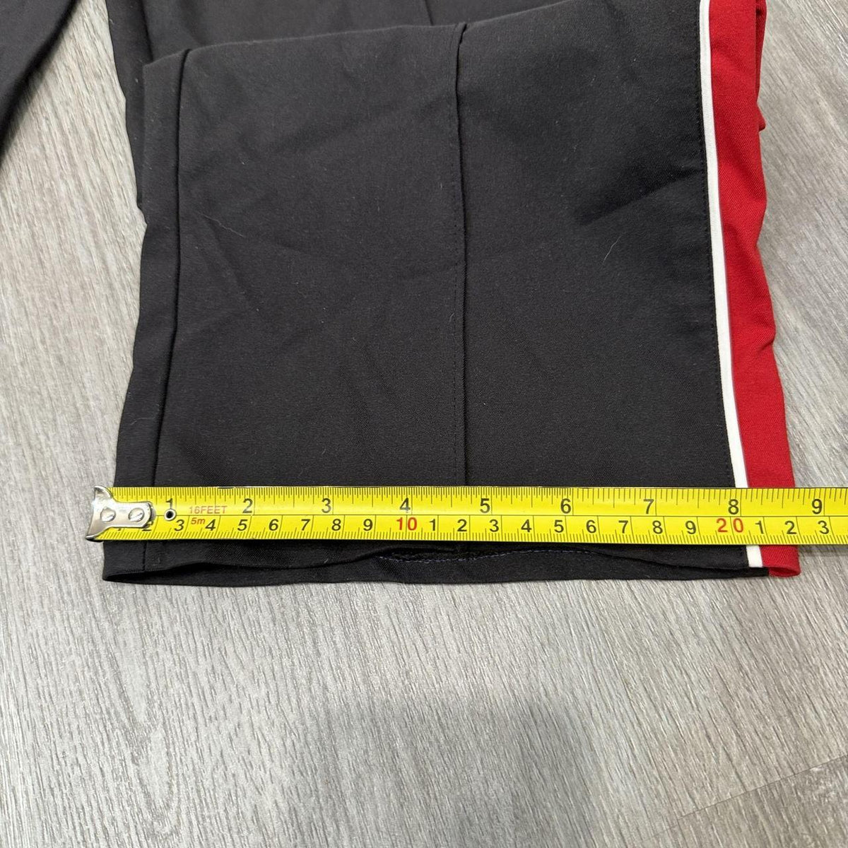 Vintage Y2K 2000's Black Baggy Track Pants Red White Side Stripe