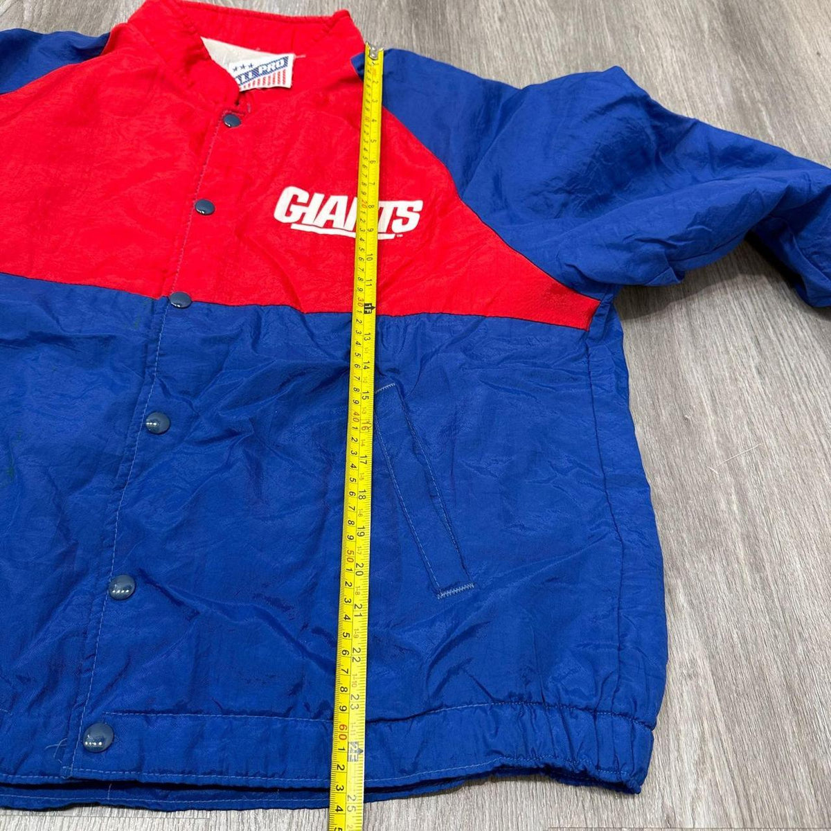 Vintage 90s Red Blue Boxy Spellout Giants Windbreaker Jacket