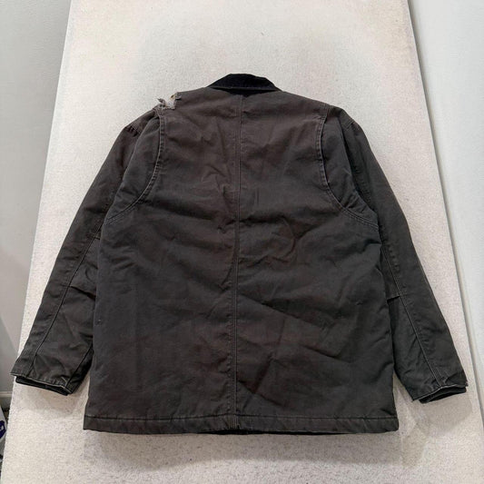 Vintage Y2K 2000's Charcoal Grey Distressed Work Jacket
