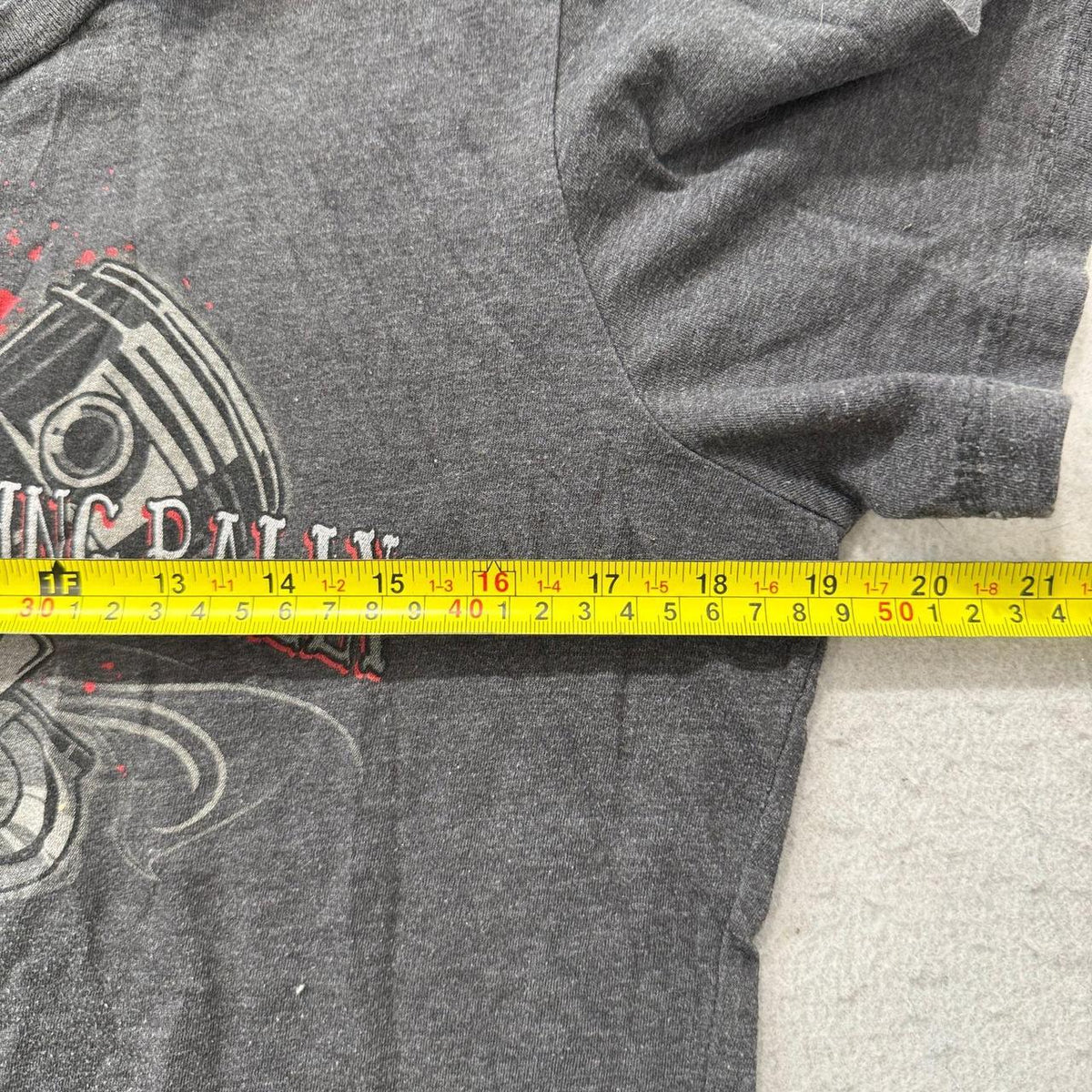 Vintage Y2K 2000's Hot Leathers Charcoal Grey Faded Graphic Tee