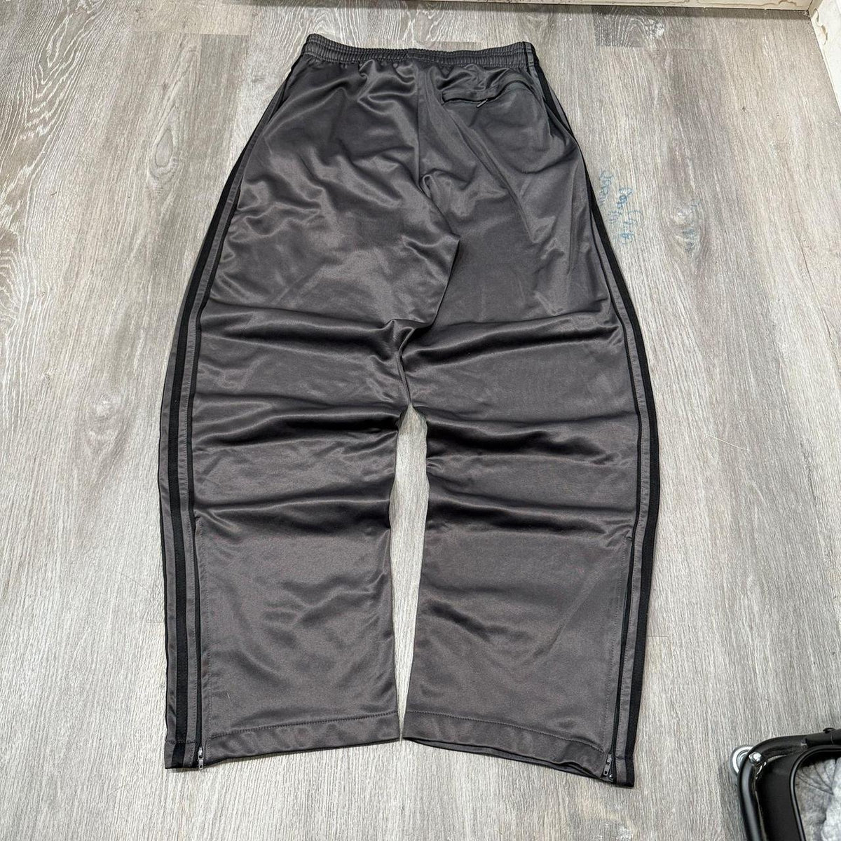 Vintage Y2K 2000's Charcoal Grey Baggy Nylon Track Pants