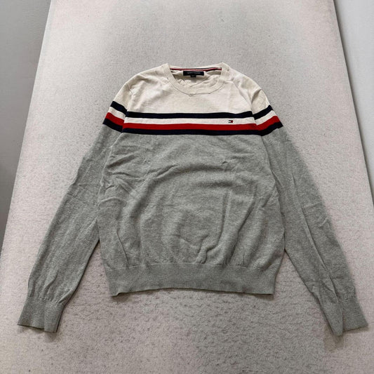 Vintage Y2K 2000's Tommy Hilfiger Cream Boxy Crewneck Sweater