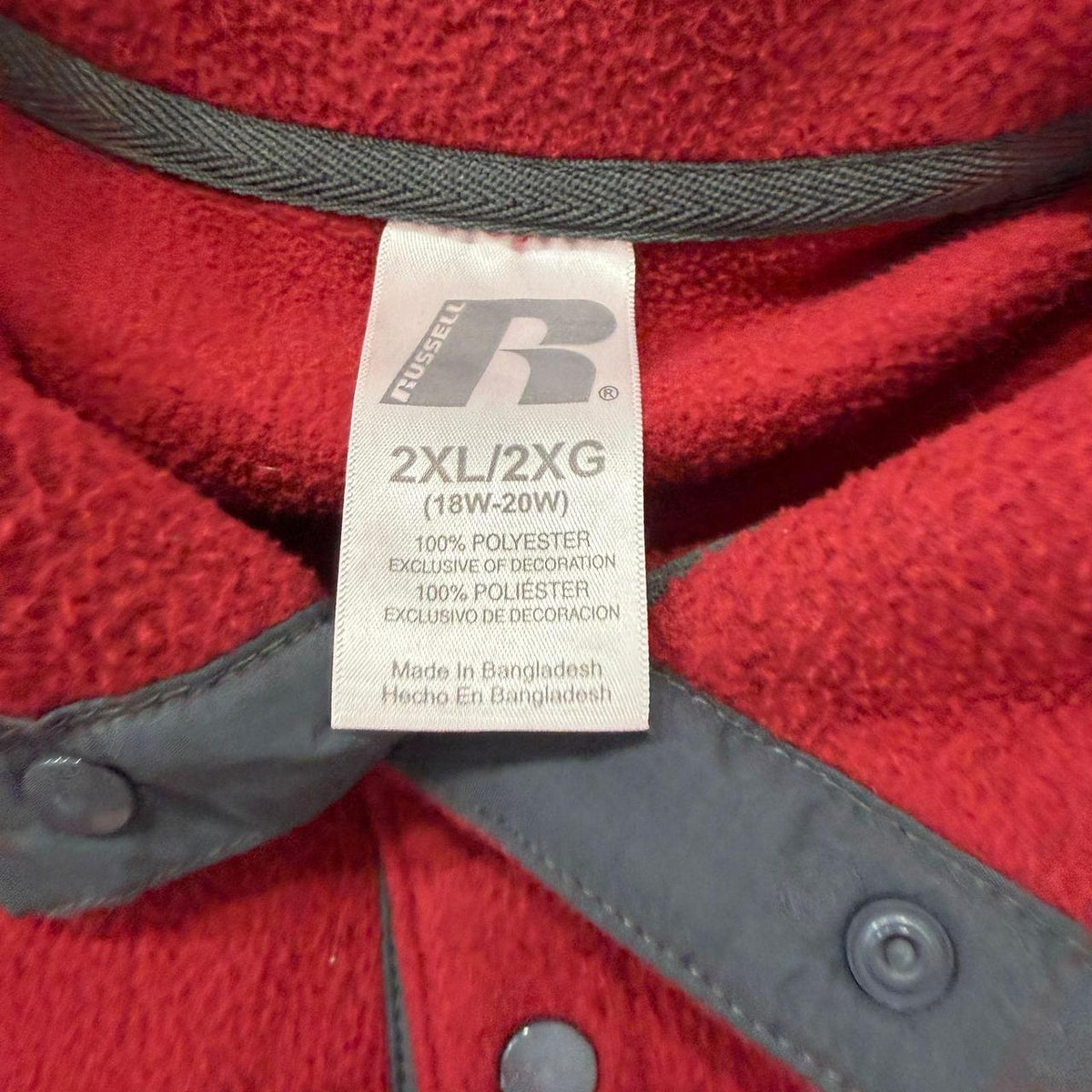 Vintage Y2K 2000's Russell Red WSU Fleece Pullover Polo