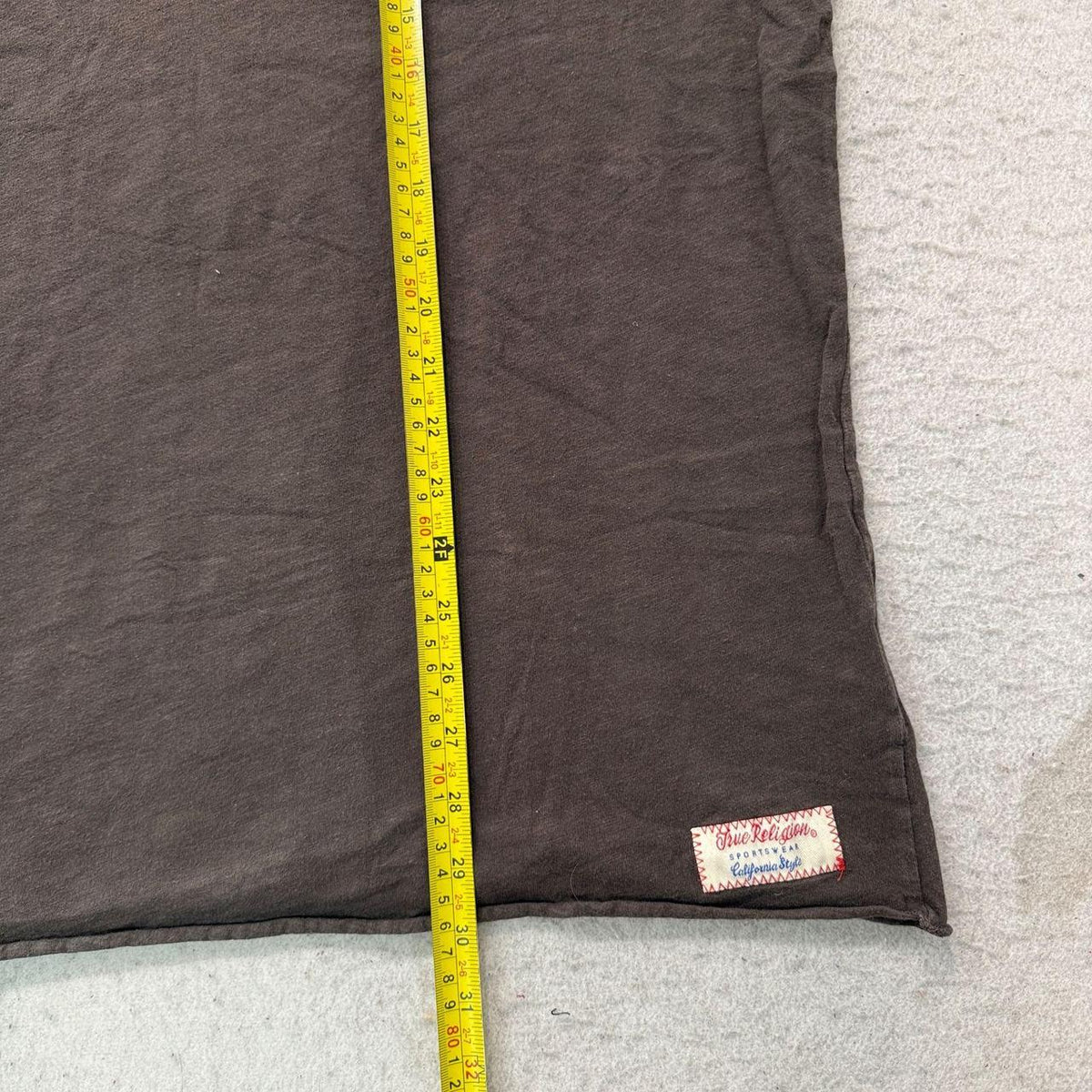 Vintage Y2K 2000's True Religion Brown Faded Distressed Henley Tee