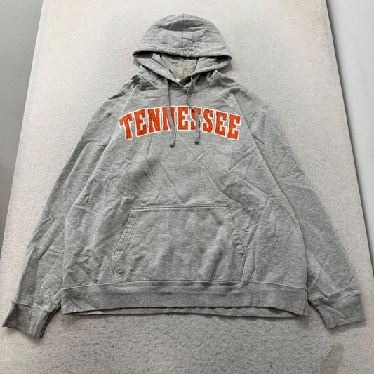 Vintage Y2K 2000's Port & Company Heather Grey Spellout Graphic Hoodie