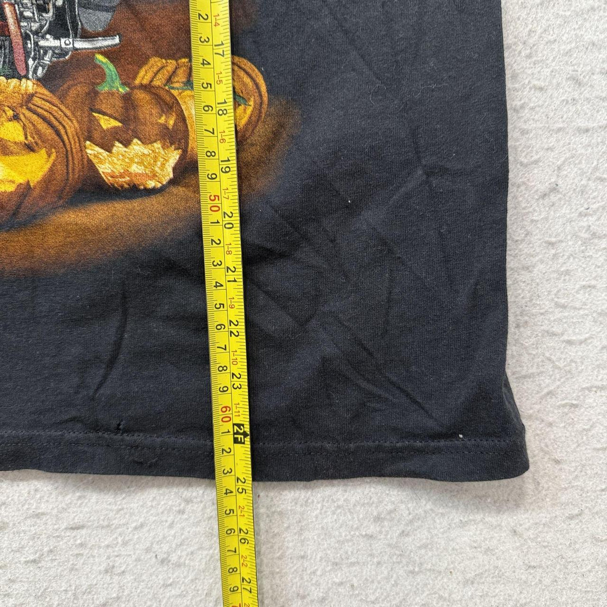 Vintage Y2K 2000's Black Grunge Biker Pumpkin Graphic Tee