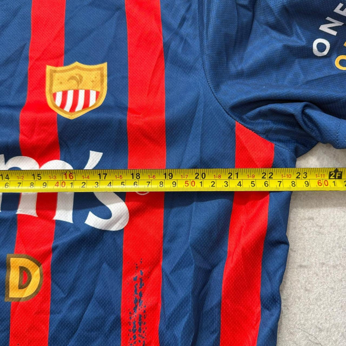 Vintage Y2K 2000's Navy Red Striped Faded Oversized Graphic Tee