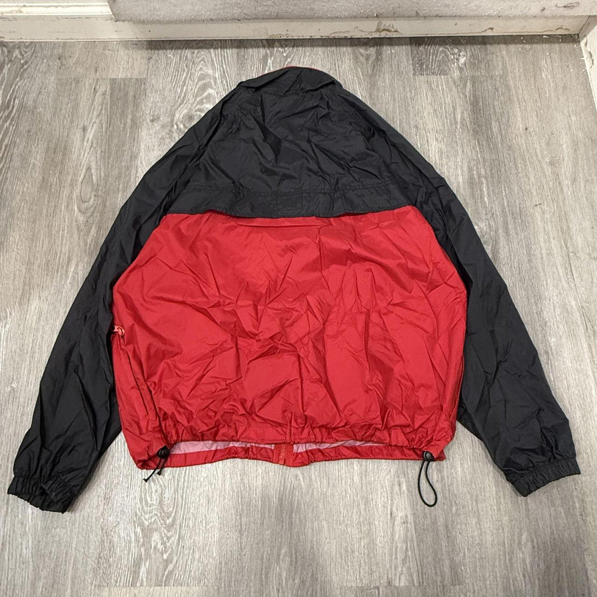 Vintage 90s Columbia Red Black Colorblock Boxy Windbreaker Jacket