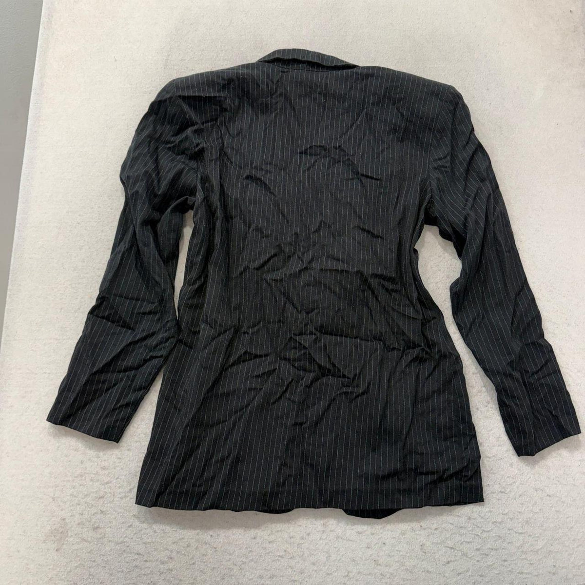 Vintage Y2K 2000's Women's Maurices Black Pinstripe Oversized Blazer