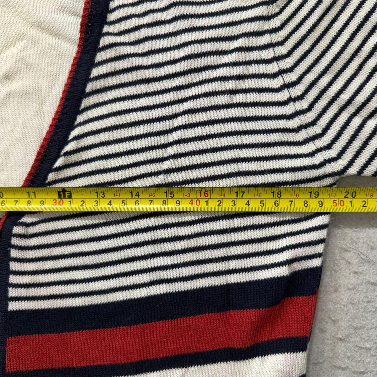 Vintage Y2K 2000's Women's Boxy Navy Striped Cardigan