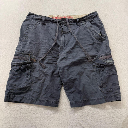 Vintage Y2K 2000's Union Bay Charcoal Grey Baggy Faded Cargo Shorts