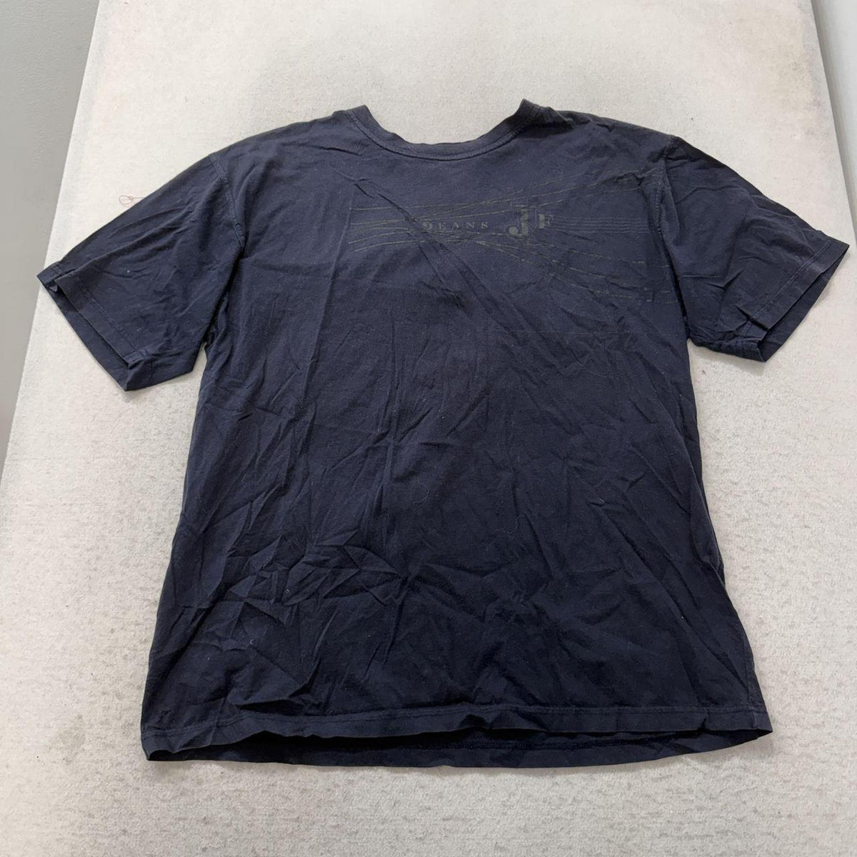 Vintage Y2K 2000's Gianfranco Ferre Navy Faded Boxy Graphic Tee