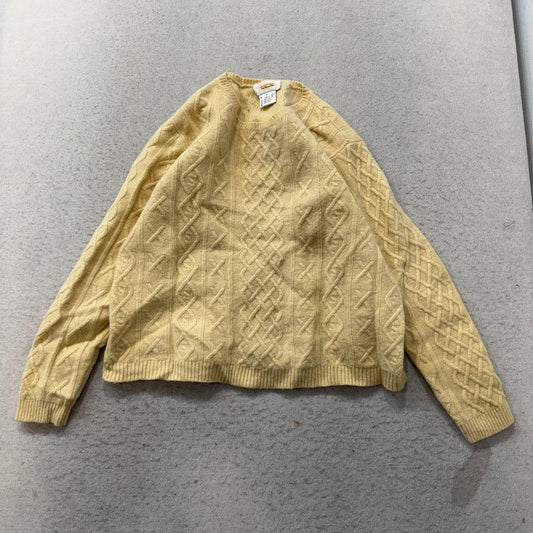 Vintage Y2K 2000's Talbots Cream Boxy Cable Knit Crewneck Sweater